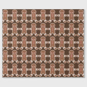 Chocolade Kerstmannen Inpakpapier (Vlak)