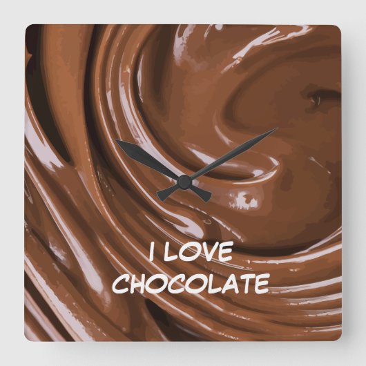 Chocolade Kitchen wandklokken Vierkante Klok (Voorkant)