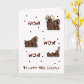Chocolade Koe Nom Nom Verjaardag Wenskaart Kaart (Gele Bloem)