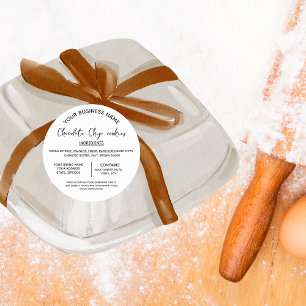 Chocolade koekjes ingrediënten lijst bedrijf ronde sticker