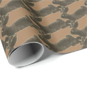 Chocolade konijntje konijnen op karamel Tan Whimsi Cadeaupapier (Rol Hoek)