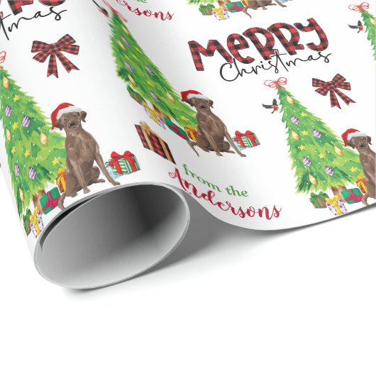 Chocolade Lab, Bird en kerstboom Cadeaupapier (Rol Hoek)