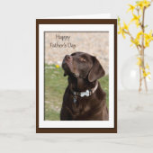 Chocolade Lab Dog Blank Vaderdag Kaart (Gele Bloem)