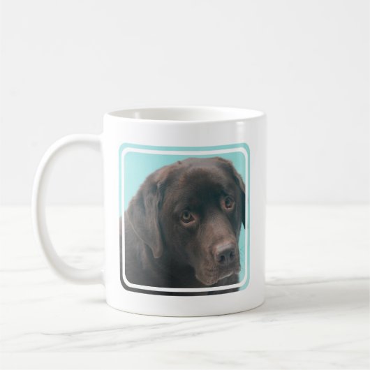 Chocolade Lab Dog Coffee Mok (Links)