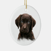 Chocolade Lab Dog Keramisch Ornament (Rechts)