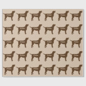 Chocolade Lab Dog Silhouette Cadeaupapier (Vlak)