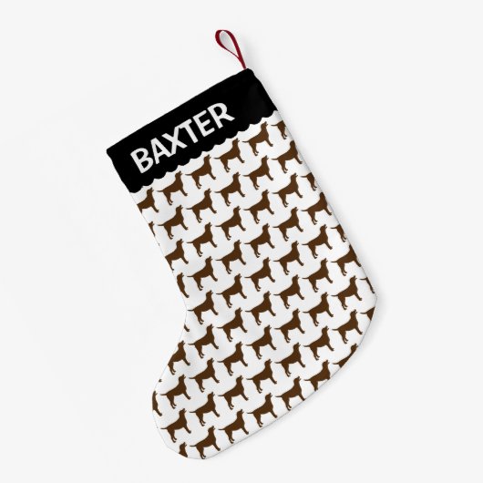 Chocolade Lab Dog Silhouette Kleine Kerstsok (Achterkant (Hangend))