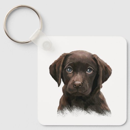 Chocolade Lab Dog Sleutelhanger (Voorkant)