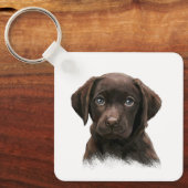 Chocolade Lab Dog Sleutelhanger (Voorkant)