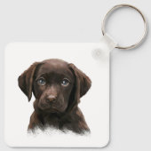 Chocolade Lab Dog Sleutelhanger (Achterkant)