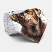 Chocolade Lab en Wof-kersthond Stropdas (Opgerold)