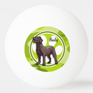 Chocolade Lab; felgroene camo, camouflage Pingpongballen