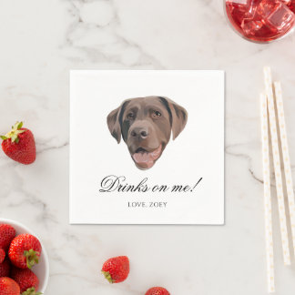 Chocolade Lab Hond Bruiloft Party Custom Servet