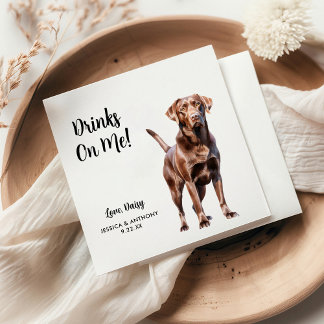 Chocolade Lab Hond Bruiloft Servet
