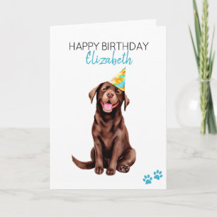Chocolade Lab Hond Gepersonaliseerd Gelukkige Verj Kaart