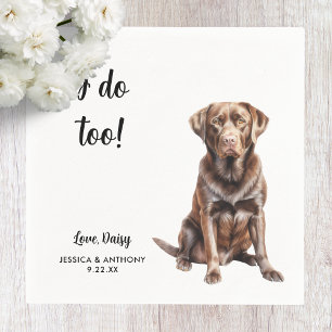 Chocolade Lab Hond Huwelijk  Servet