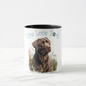 Chocolade Lab Hond Mam Bloemen Mok (Midden)