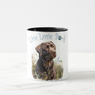 Chocolade Lab Hond Mam Bloemen Mok