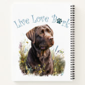 Chocolade Lab Hond Mam Bloemen Notitieboek (Achterkant)