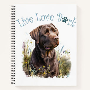 Chocolade Lab Hond Mam Bloemen Notitieboek