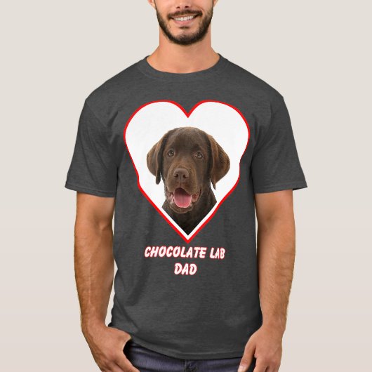 Chocolade lab Hond Papa T-shirt (Voorkant)