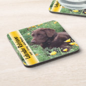 Chocolade Lab in California Poppy Patch Drankjes Onderzetter (Linkerzijde)