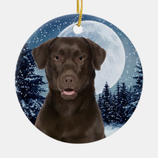 Chocolade Lab Keramisch Ornament (Voorkant)