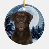 Chocolade Lab Keramisch Ornament (Achterkant)