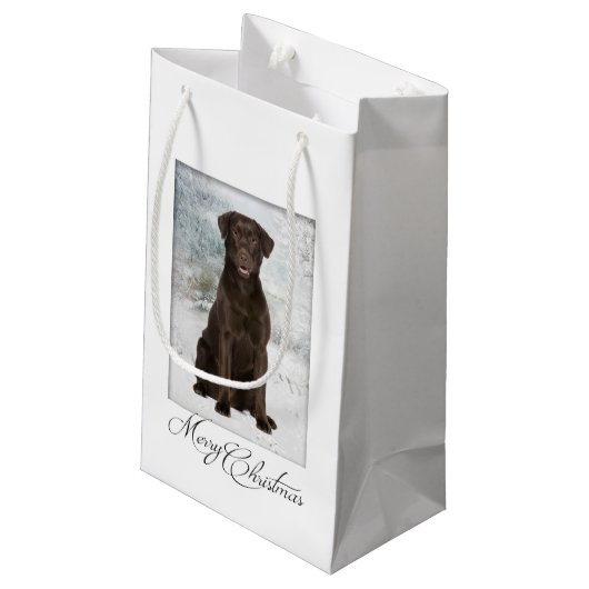Chocolade Lab kerstcadeau Klein Cadeauzakje (Achterkant Gekanteld)