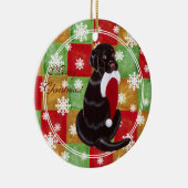 Chocolade Lab Kerstkerstkerstkerstkerstkerstkerstk Keramisch Ornament (Rechts)