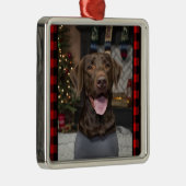 Chocolade Lab Kerstversiering Metalen Ornament (Rechts)