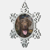 Chocolade Lab Kerstversiering Tin Sneeuwvlok Ornament (Rechts)