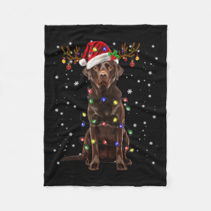 Chocolade Lab Labrador-kerstboom Light Pajama Fleece Deken
