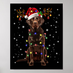 Chocolade Lab Labrador-kerstboom Light Pajama Poster