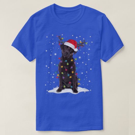 Chocolade Lab Labrador-kerstboom Light Pajama T-shirt (Design voorkant)
