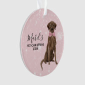 Chocolade Lab Labrador Retriever Holiday Kerstmis Ornament (voorkant)