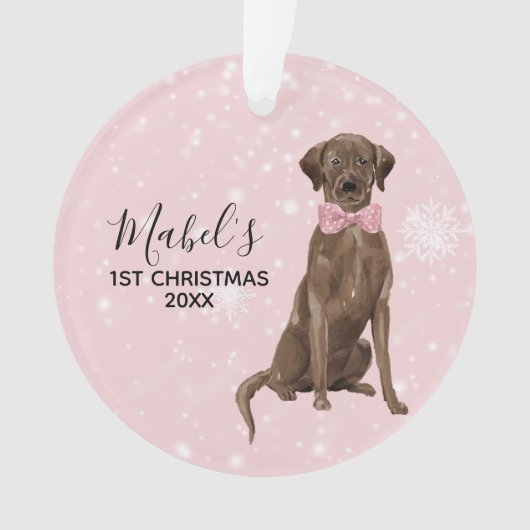 Chocolade Lab Labrador Retriever Holiday Kerstmis Ornament (voorkant)