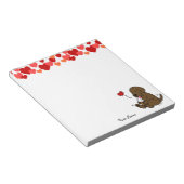 Chocolade Lab Lick Ice Cream Cartoon Notitieblok (Schuin)