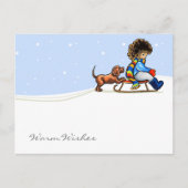Chocolade Lab Little Helper Winter Custom Text Briefkaart (Voorkant)