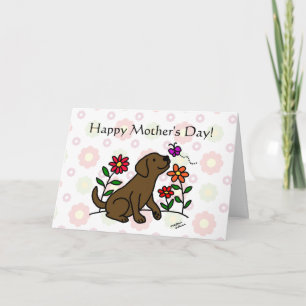 Chocolade Lab Mam & Groene Bloemen Kaart