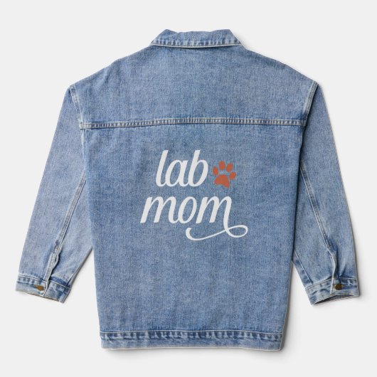 Chocolade Lab mama Labrador Retriever Mama Denim Jacket (Achterkant)