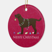 Chocolade Lab Merry-kerstdesign Keramisch Ornament (Links)