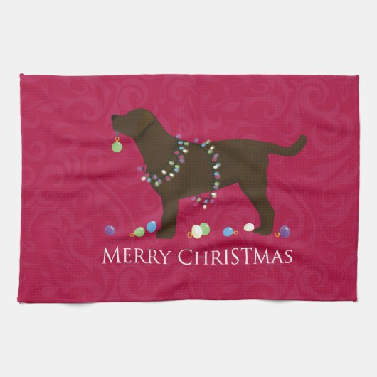 Chocolade Lab Merry-kerstdesign Theedoek (Horizontaal)