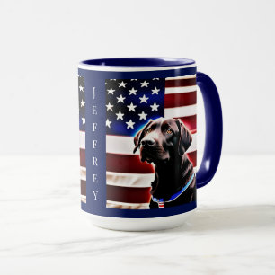 Chocolade Lab met Amerikaans vlagpatriottisch Mok