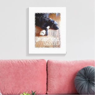 Chocolade Lab met beenfoto Canvas Afdruk