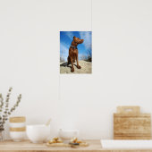 Chocolade Lab Pit Mix Dog Portret 6 Poster (Keuken)