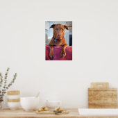 Chocolade Lab Pit Mix Dog Portret Poster (Keuken)