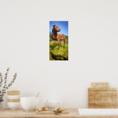 Chocolade Lab Pit Mix Dog Wading Poster (Keuken)