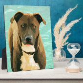 Chocolade Lab Pitbull Mix Pitador Labrabull Fotoplaat (Zijkant)