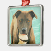 Chocolade Lab Pitbull Mix Pitador Labrabull Metalen Ornament (Links)